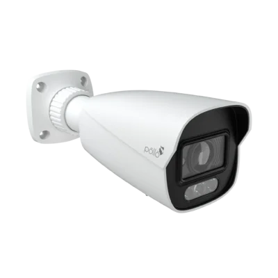 4 Megapixel Active Deterrence Network Bullet Camera (PLC 424M AD IR5 PM) — Pollo Security, available from StrixLink Lahore