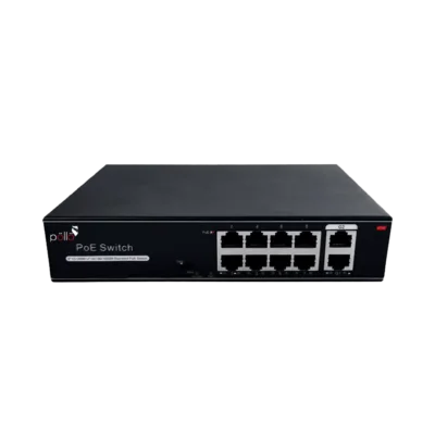 10-Port Megabit PoE Network Switch with Gigabit Uplink (PLN 1108 MGB) — Pollo Security, available from StrixLink Lahore