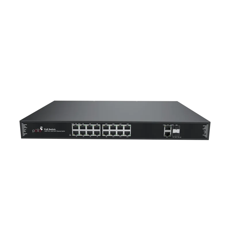 18-Port Gigabit PoE Network Switch with 2 SFP (PLN-1116GB-SFP) — Pollo Security, available from StrixLink Lahore