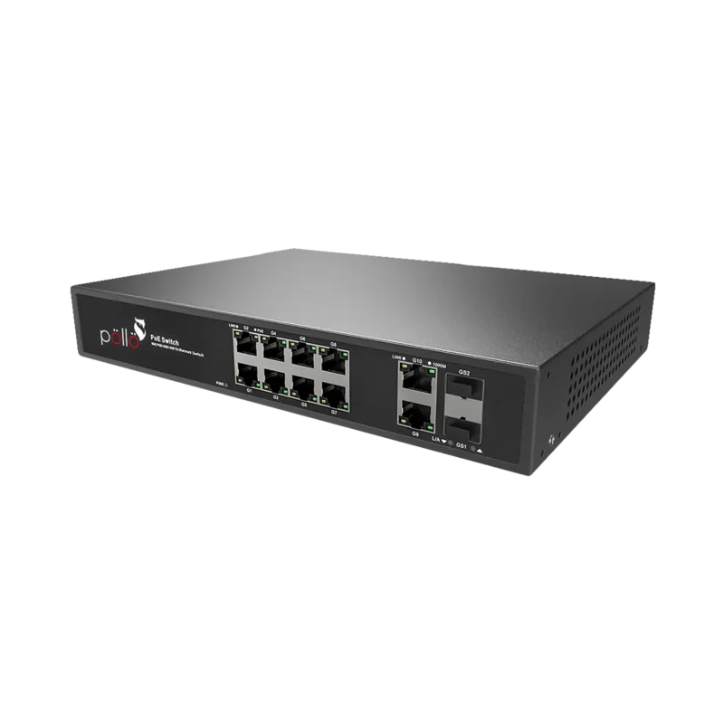 12-Port Megabit PoE Network Switch with Gigabit Uplink & 2 SFP (PLN-1108MGB-SFP) — product view 3